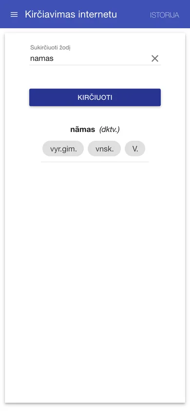 Kirtis on a phone: stressed forms of the word “namas”
