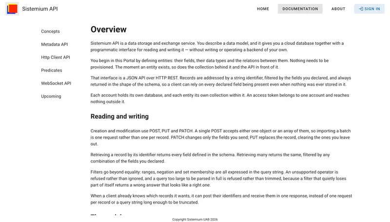 Sistemium API documentation overview